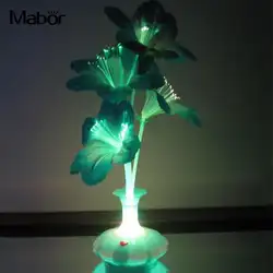 Светодиодный светильник из оптоволокна с цветком капок ваза