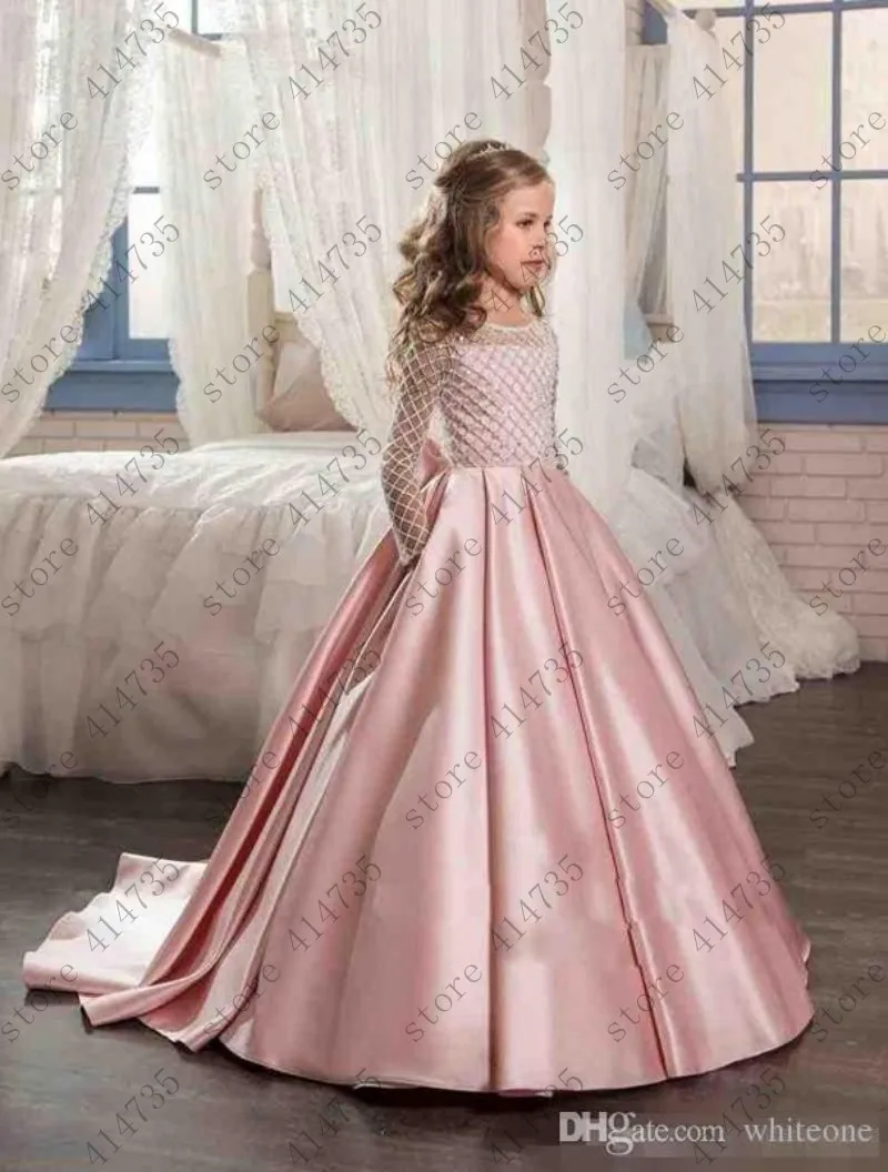 2019 Новое поступление, Пышное Платье для Первого Причастия платье с бусинами для девочек от 2 до 14 лет платье с цветочным принтом vestidos de comunion