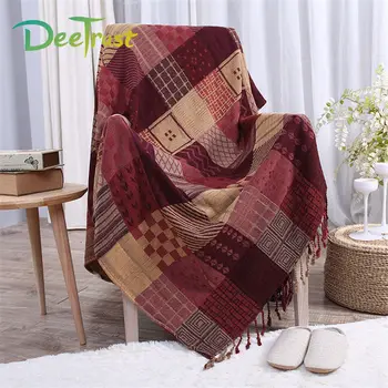 

Chenille Carpet Thickened Tassel Plaid Cotton Blanket 150x190cm/220x250cm Sofa Throws On Sofa/Bed/Plane Cover Decor Cobertor