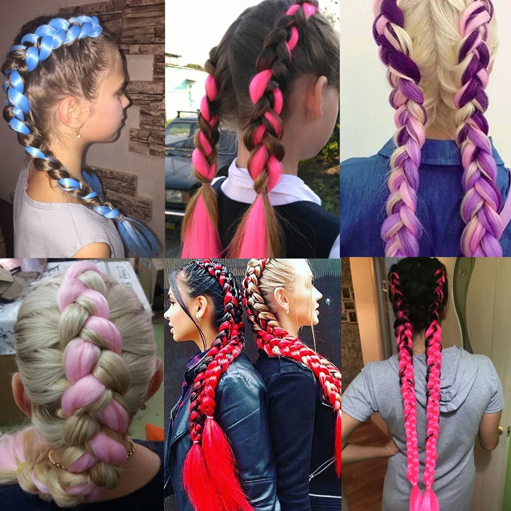 1pack 65cm Ombre Hair Bundles Synthetic Jumbo Braiding Hair Full
