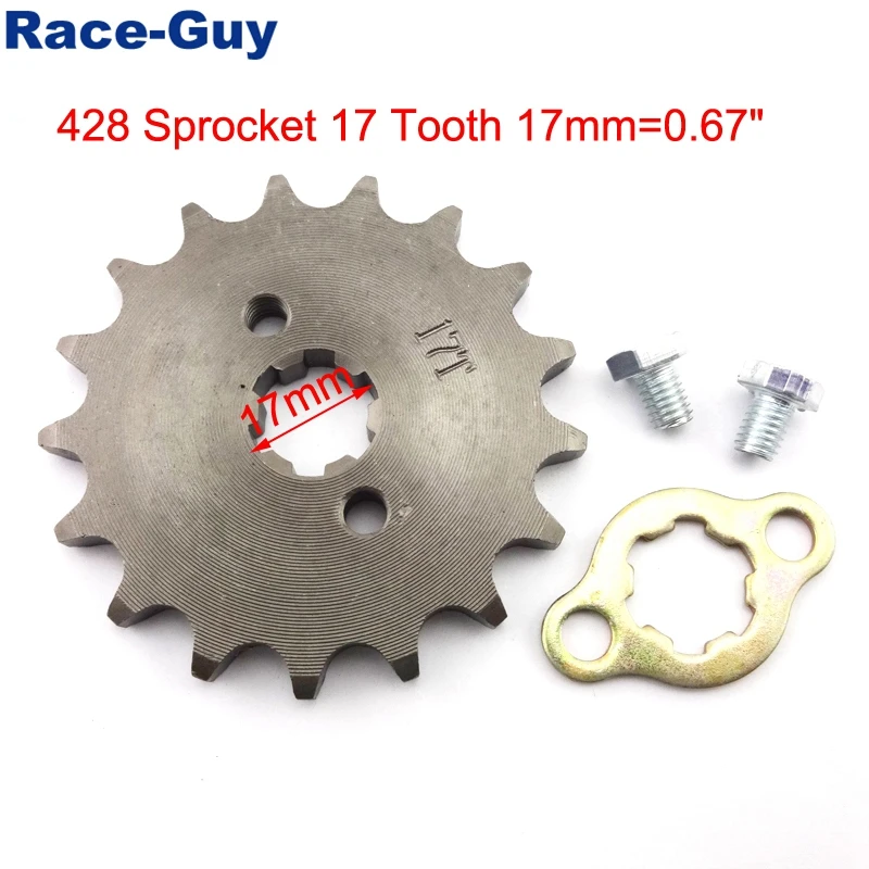 428 17 зуб мм Звездочка с передней цепью для 50cc 70cc 90cc 110cc 125cc 140cc 150cc 160cc мотора Pit Trail