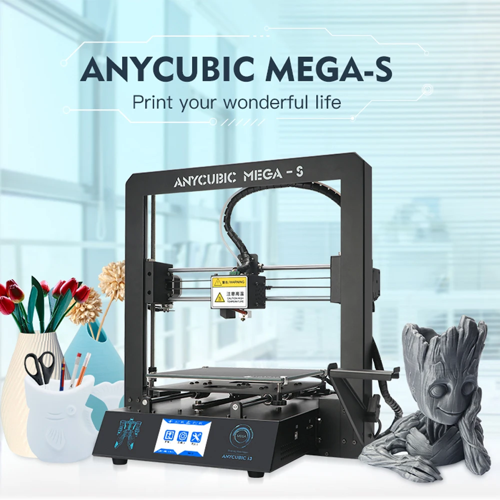 

ANYCUBIC Mega-S Newest 3D Printer Plus Size High Quality Extrude TFT Touch Color Screen Desktop Cheap 3d Printer DIY Kit