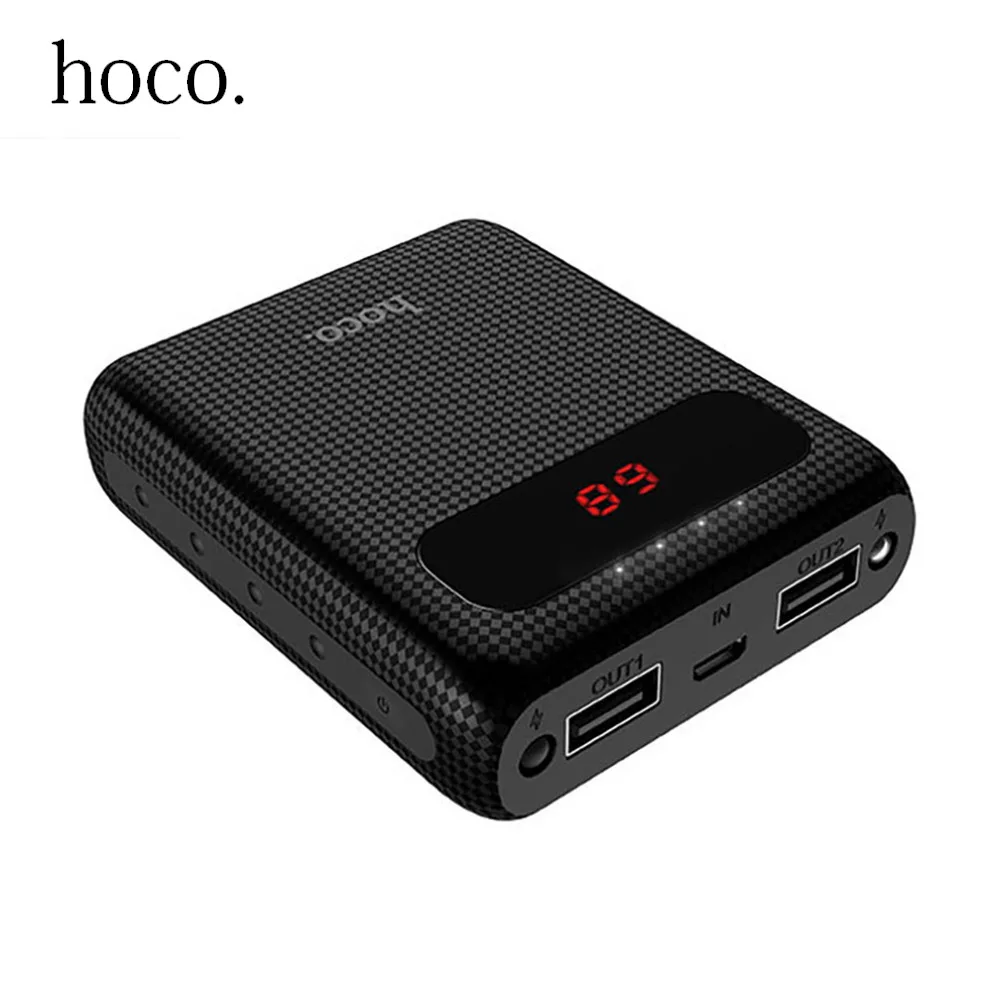 HOCO 10000mAh Power Bank Dual LED USB 18650 External Battery Universal Phone portable charger PowerBank 10000mAh for iPhone 6s 7