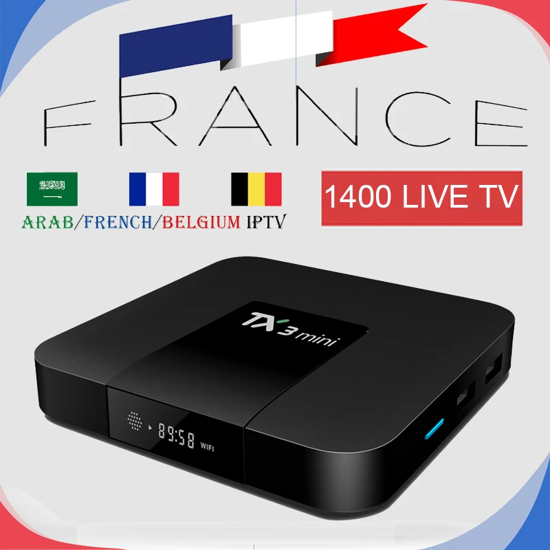 

France IPTV TX3Mini Android TV Box 7.1 With 1200+ French Arabic Live IPTV M3u Channels VOD Football Support 4K Smart TV Mag 25X