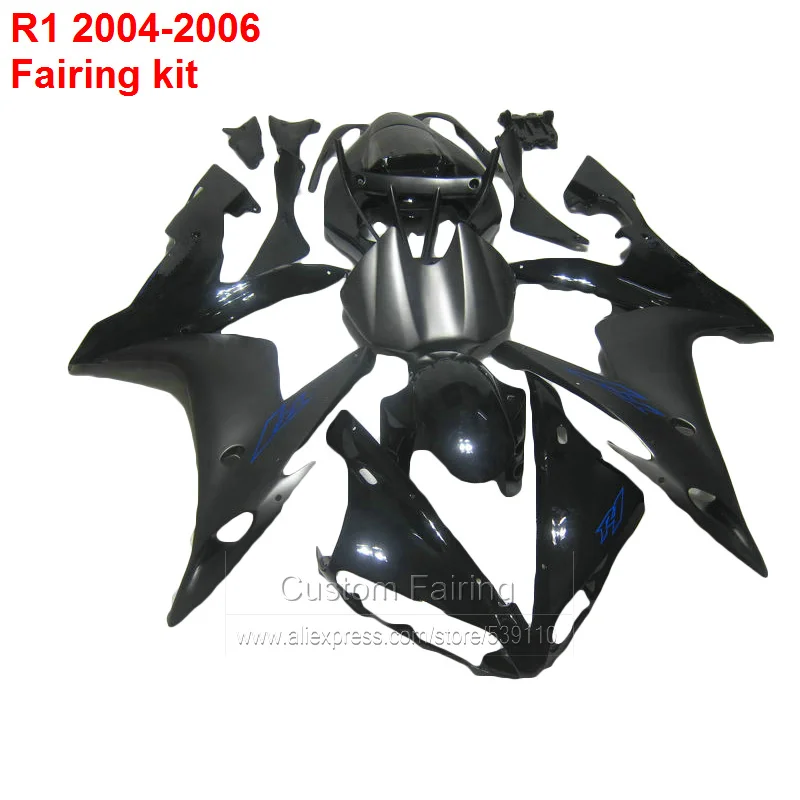 Полностью черные Обтекатели для YAMAHA YZF R1 2004 2005 2006 комплект обтекателей бесплатно