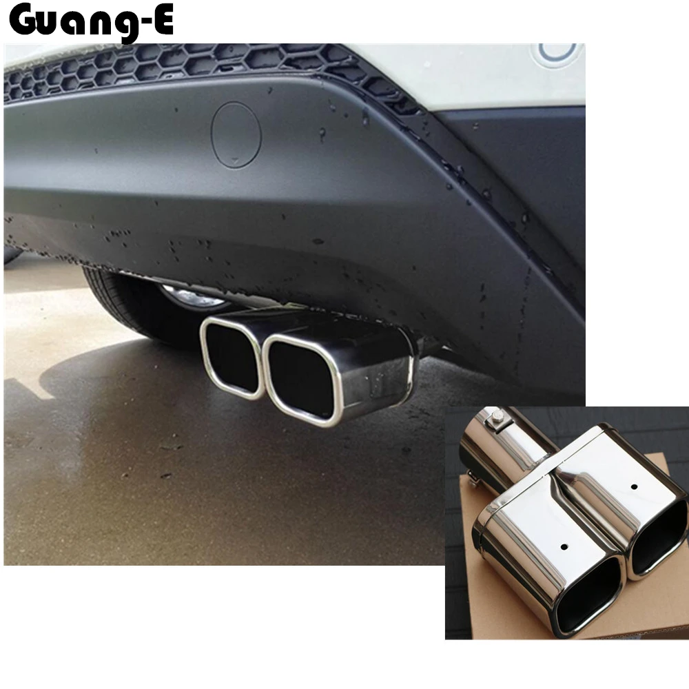 Car Cover Muffler Exterior End Pipe Dedicate Stainless Steel Exhaust Tip Tail Outlet For Hyundai Tucson 2015 car exhaust cover