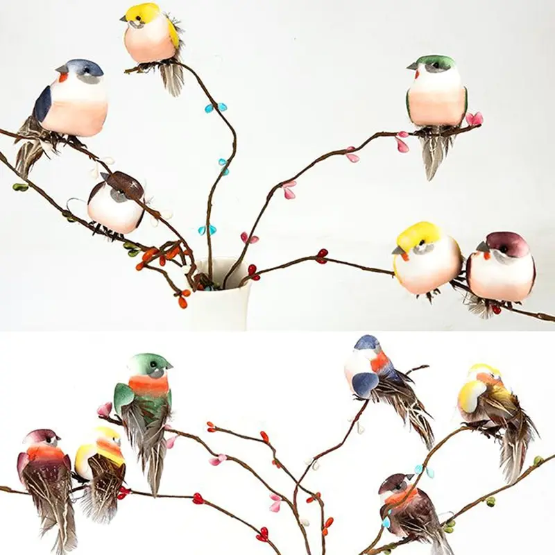 

3styles DIY Artificial Foam Bird Feather Simulation Party Crafts Magnet Random Color Decorative Doves Artificial Foam Feather