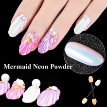 BORN QUEEN 0,2 г Единорог неоновый блеск-порошок Оболочка Русалка хром зеркало пигмент с блестками маникюр Дизайн ногтей пыль украшения