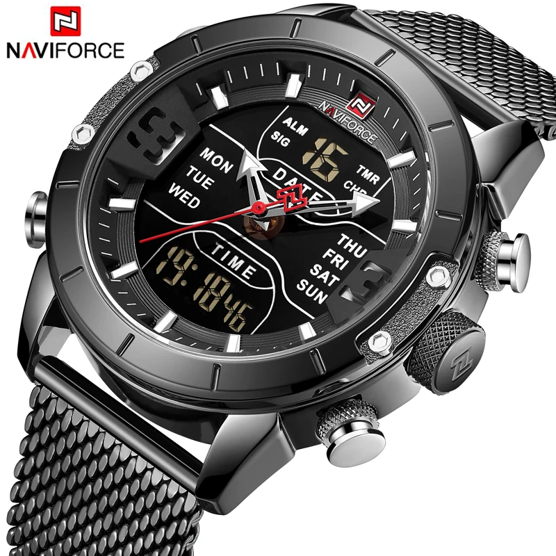 Часы наручные NAVIFORCE Мужские кварцевые роскошные Брендовые спортивные модные