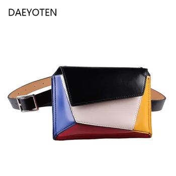 

DAEYOTEN 2019 New Geometry Trapezoidal Waist Bag Small Belt Bags Female Fanny Pack Irregular Chain Shoulder Messenger Bag ZM0152