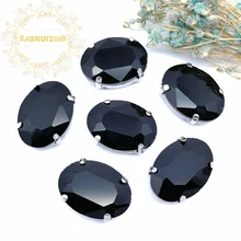 ¡Nuevo! Cristal negro coser-En OVAL diamantes de imitación con garra de vestidos y Clothes13 * 18 10*14 8*10 18*25 20*30 6*6*8
