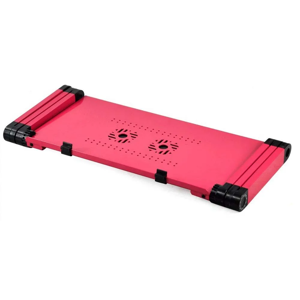 Dual fan with Mouse Board Aluminum Portable Folding Computer Desk Portable foldable adjustable folding table Dual fan with Mouse Board Aluminum Portable Folding Computer Desk Portable foldable adjustable folding table