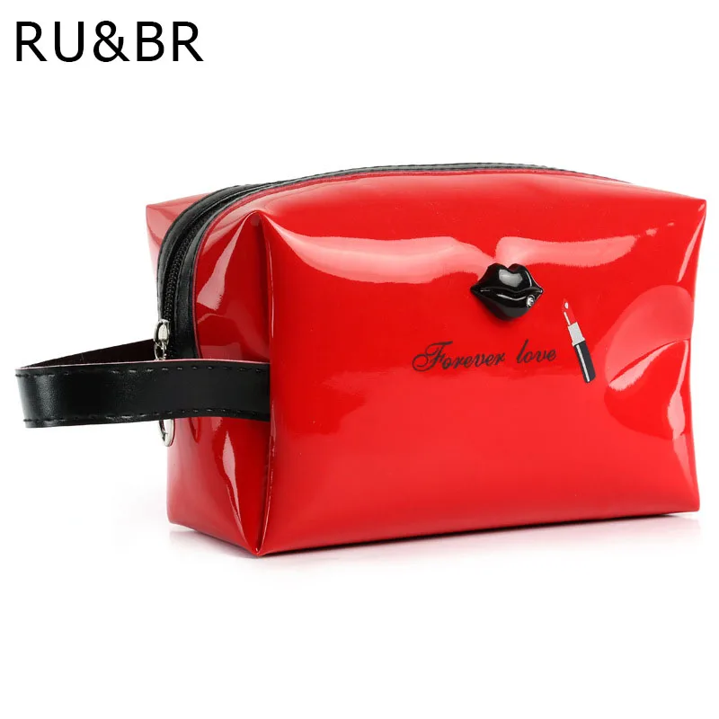 

RU&BR New Style Female Portable PU Cosmetic Bag Travel Bright Color Cosmetic Case Woman Bags Multifunction Makeup Bag Neceser