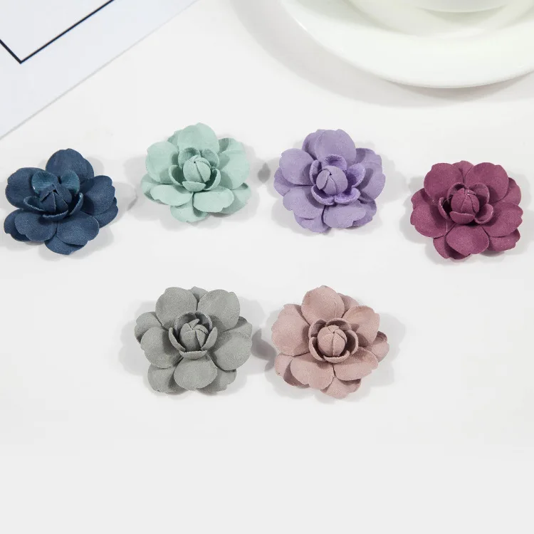 Искусственные замшевые 3D розы цветок для детей DIY Аксессуары головных украшений свернутый Атлас цветы для волос