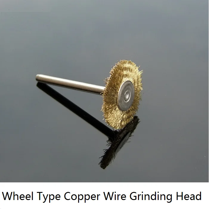 1pcs 3mm Handle Copper Wire Grinding Head Wheel Polishing Broom Woodworking machinery DIY Tools Free Shipping Russia