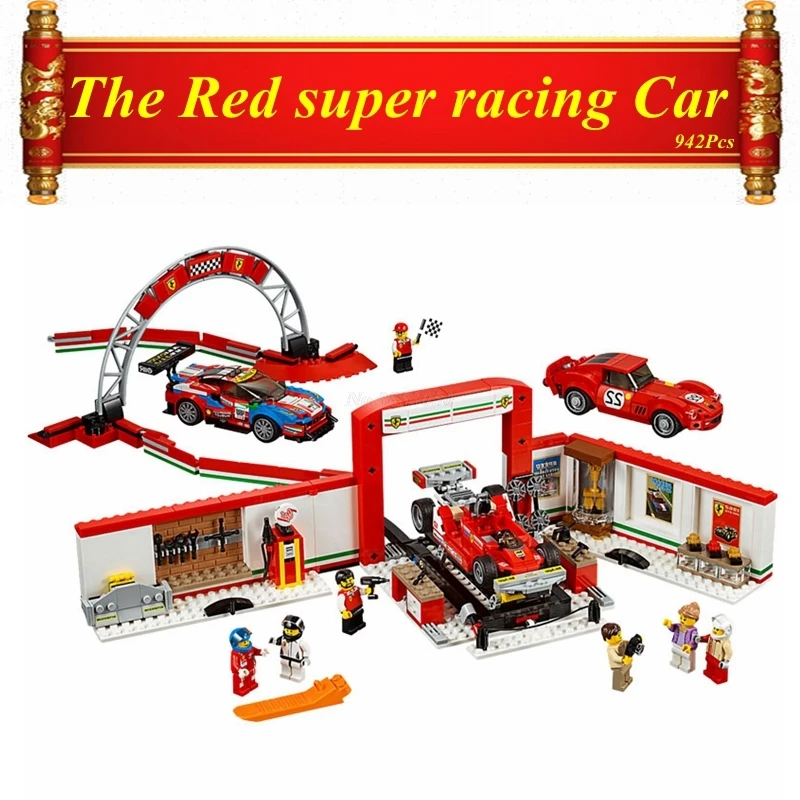 

942Pcs The Red Super Racing Car Compatible Legoing Technic Speed Champions Building Blocks Toys for Children Legoings Juguetes