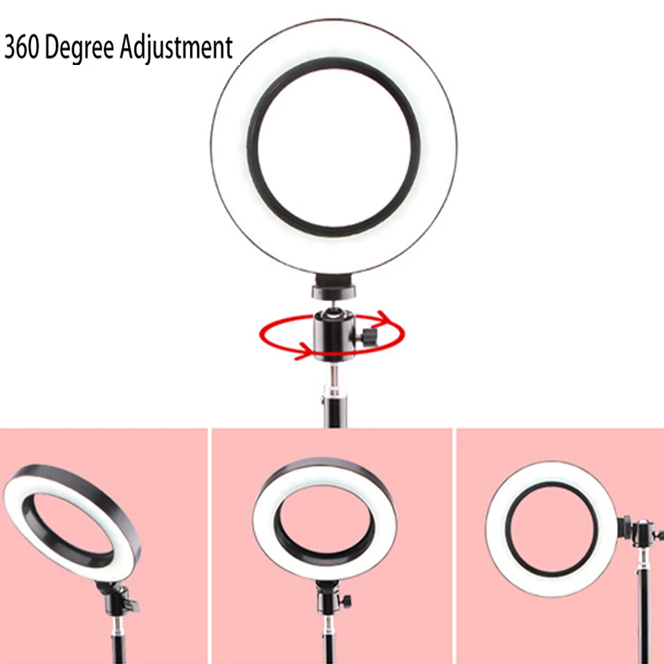 BAODELI USB 16 26 см селфи кольцо свет профессиональный штатив подставка для Dslr мобильного телефона держатель блогер вьедо аксессуары