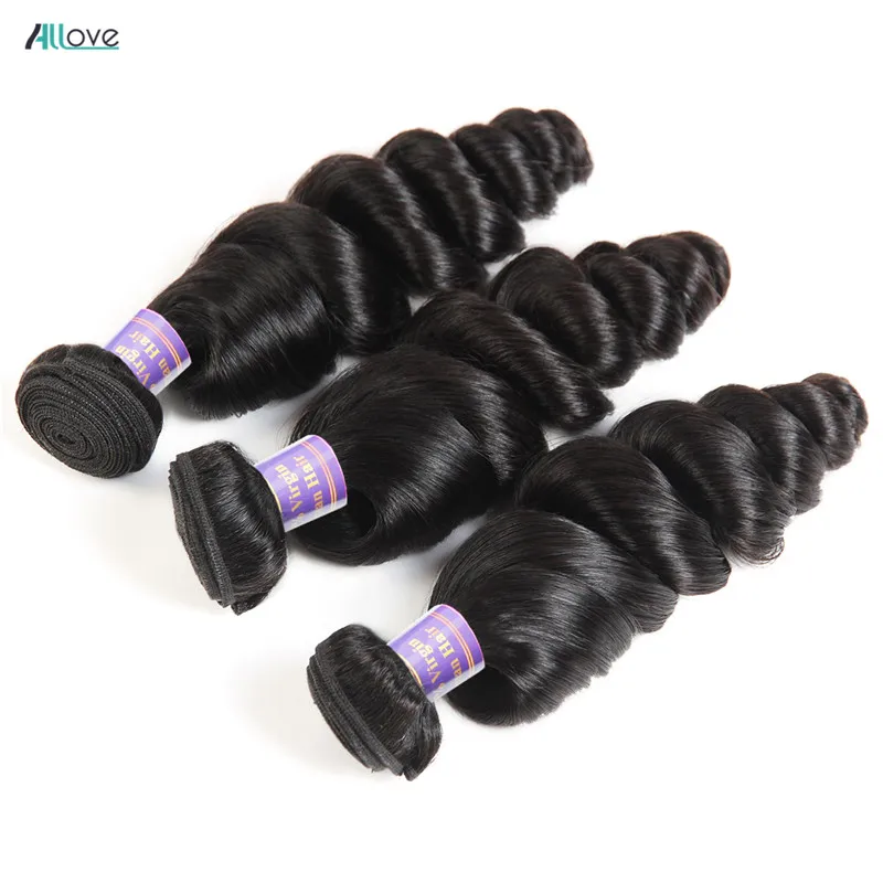 Allove Loose Wave Hair Bundles Indian Hair Bundles 100% Human Hair Extensions Natural Color 1/3/4 Pieces Non Remy Hair Weave Allove Loose Wave Hair Bundles Indian Hair Bundles 100% Human Hair Extensions Natural Color 1/3/4 Pieces Non Remy Hair Weave