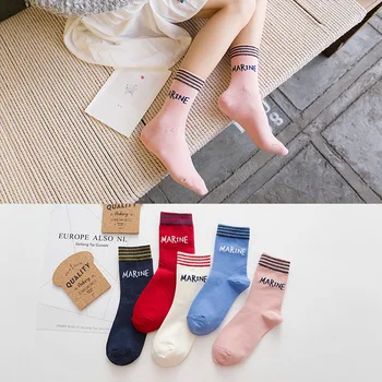 

2018 New Letters Ankle Socks Meias Unisex Cotton Novelty Comfortable Socks Women Chaussette Femme Funny Socks