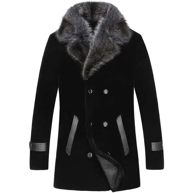 2019 Men One-piece Coat Long Mink Collar Wool Jacket Direct Selling Sale Palto Large Size Winter Sheep Shearing Outerwear |
