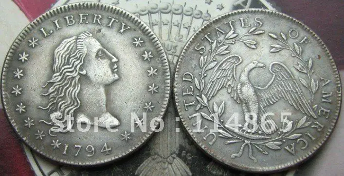 

1794 Flowing hair Dollar copy coins commemorative coins-replica coins medal coins collectibles badge