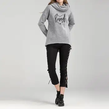 

Dropshipping 2019 New Fashion Faith Hope Love Print Women Hoodies Winter Scarf Collar Casual Sweatshirts Pullovers