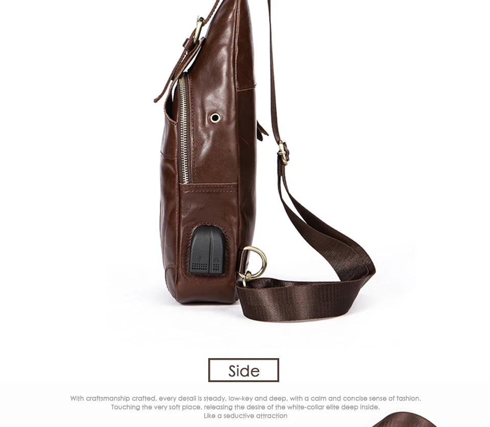 genuine leather men bag zipper crossbody bag sling bag men chest pack men messenger bags (17)