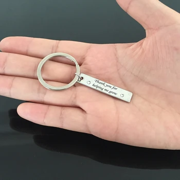

Custom engraved Keychain Teacher's Day Thank you For Helping Me Grow Keyring Alloy printi Keydangle personalized Keyfob