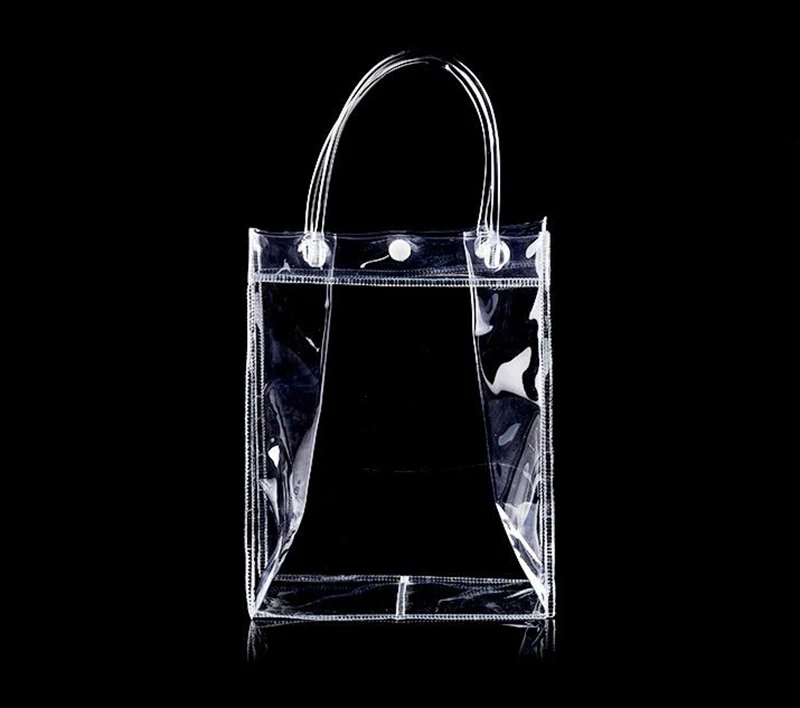 

Custom Promotional Transparent PVC Tote Bag PVC Plastic Vinyl Shopping Bag with Customized Logo Printing