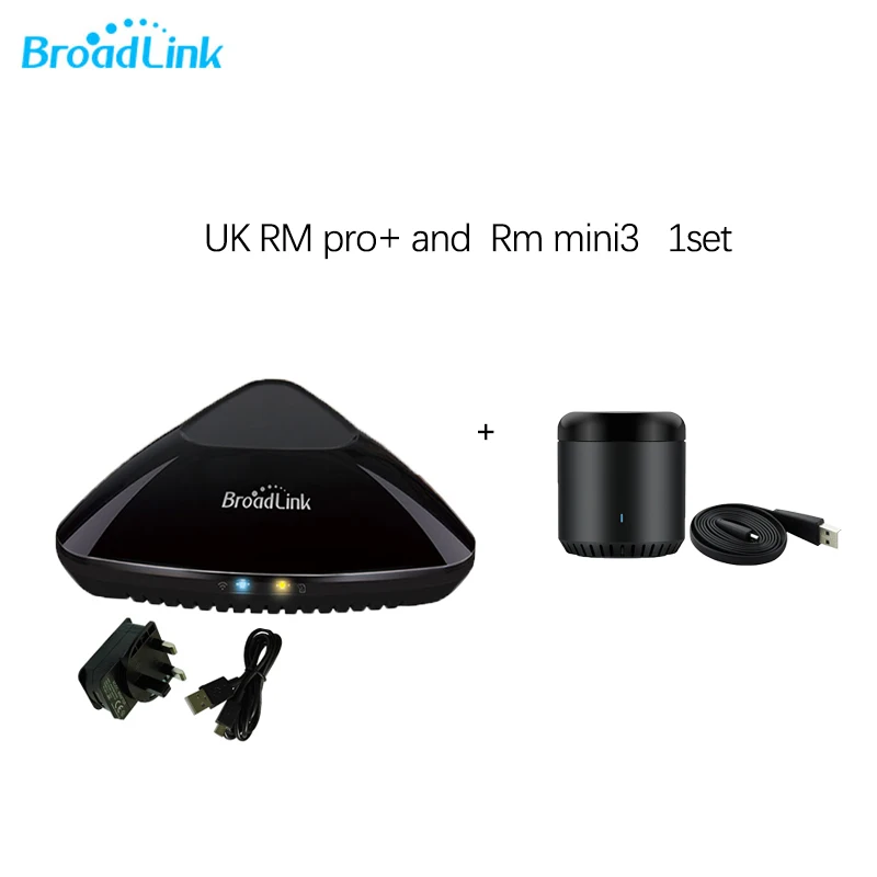 Broadlink RM33 RM Pro+/RM Mini3 wifi/IR/RF умный Универсальный пульт управления, умный дом пульт дистанционного управления работает с Alexa/Google Home - Комплект: UK rm3 and rm mini3