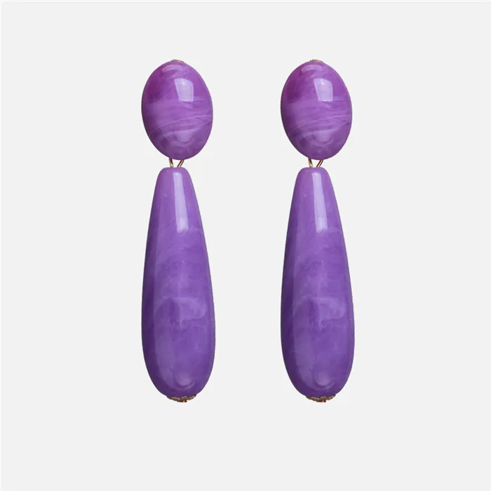 Ztech высокое качество 32 фиолетовый камень длинные букле d'oreille femme серьги для женщин вечерние свадебные Висячие Dange pendientes mujer - Окраска металла: E1895