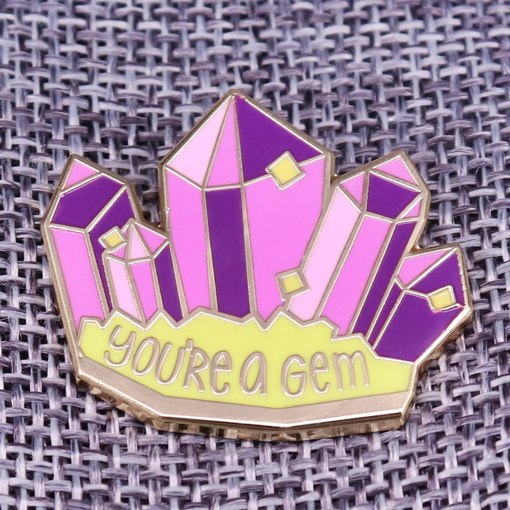

Crystal Cluster Hard Enamel Pin Amethyst Geode Mineral Nature Gemstone Gem gift