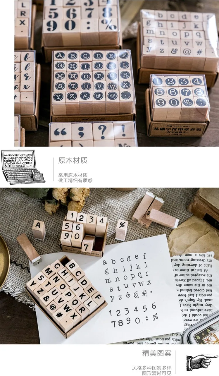 1 комплект винтажные буквенные цифры штамп с персонажем DIY Деревянные и резиновые штампы для скрапбукинга канцелярские украшения Стандартный штамп