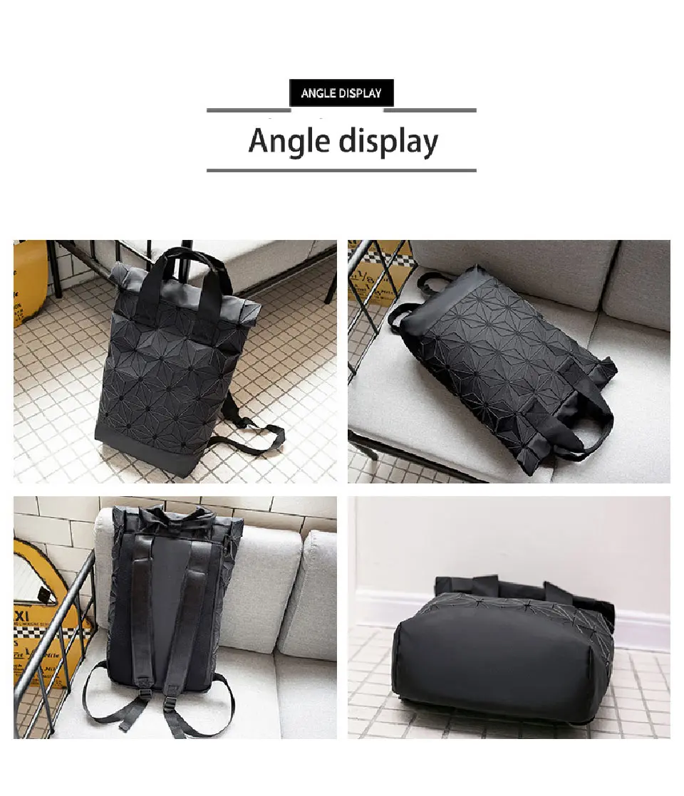 Новинка, мужской и женский рюкзак, сумка для компьютера, рюкзак, сумочка в форме клевера, 3D бриллиант, геометрическая вышивка, рюкзак