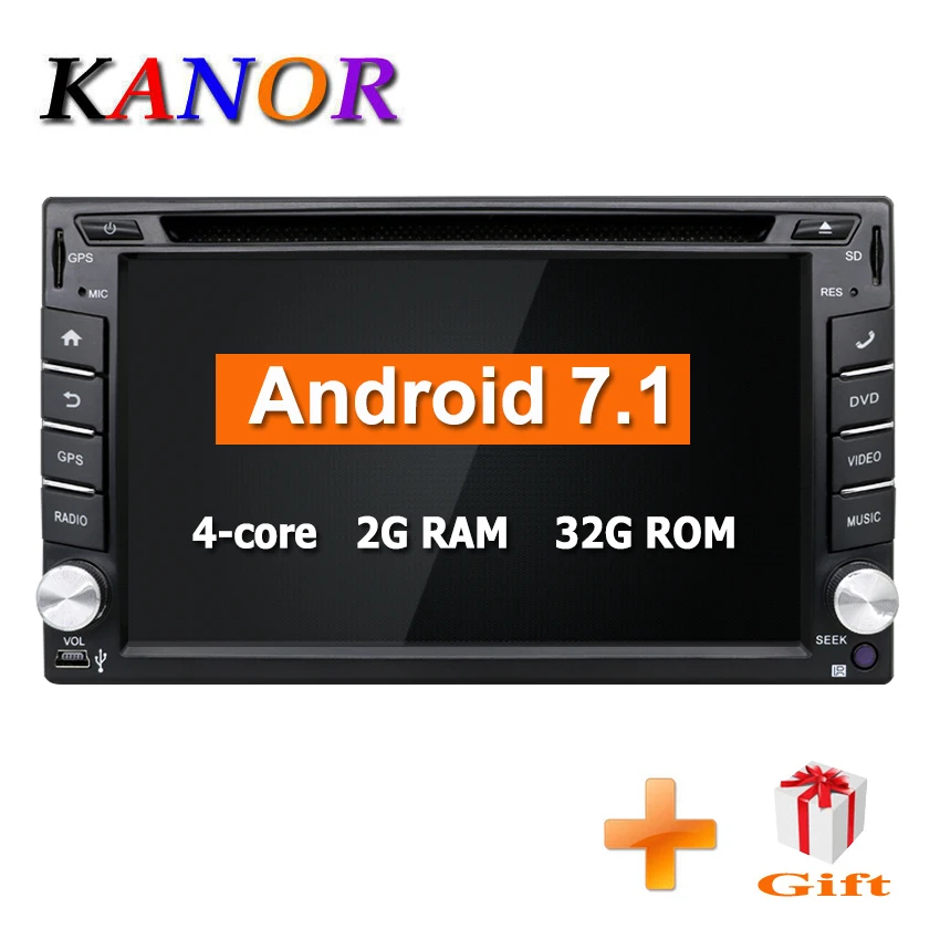 

KANOR Quad Core 2 din android 7.1 car dvd player universal 2din GPS Navigation audio stereo radio with WIFI bluetooth Autoradio