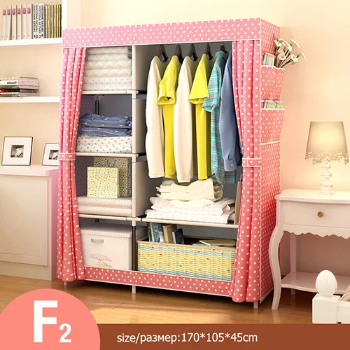 Простой DIY шкаф из нетканого полотна складной шкаф для хранения одежды пылезащитный влагостойкий шкаф домашняя мебель - Цвет: HH340600CS10