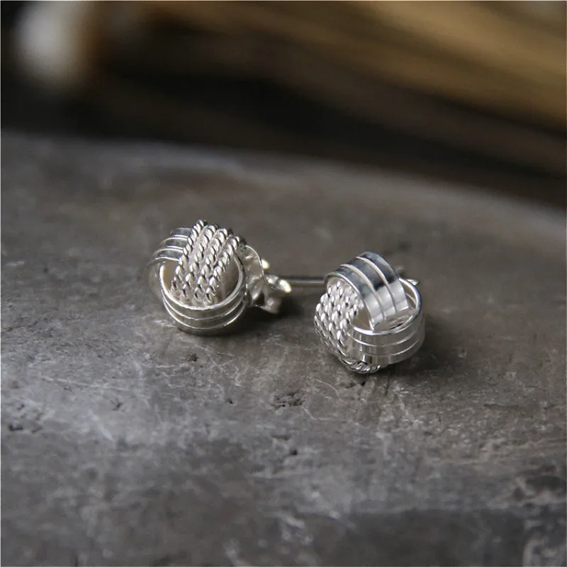 

100% 925 Sterling Silver Earrings For Women Irregular Yarn Ball Stud Earrings Simple Personality Earings Fashion Jewelry