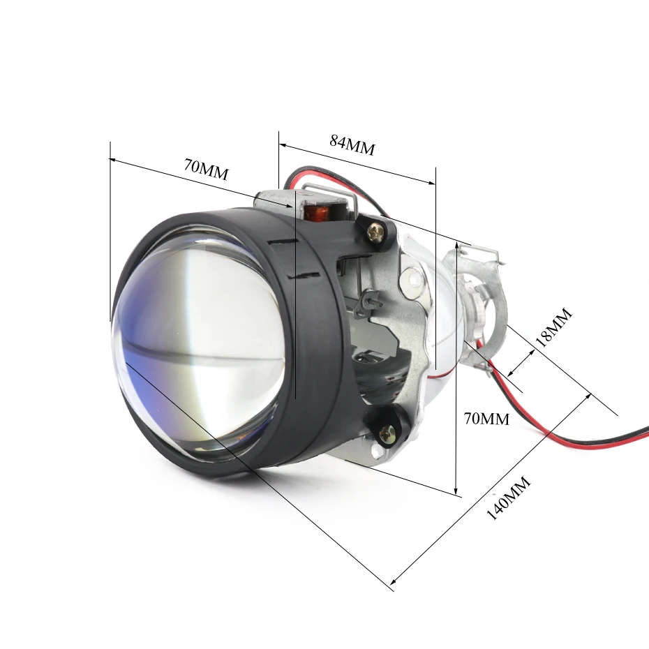 Günstige RONAN 2,5   Ver8. 1 blaue beschichtung Bi xenon HID MINI projektor Objektiv H1 auto scheinwerfer H4 H7 basis adapter ring Auto Styling retrofit