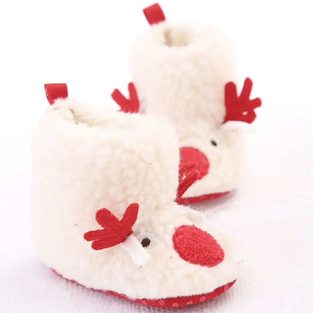 1 пара теплых зимних ботинок для новорожденных мальчиков и девочек Рождественские мягкие тапочки Новогодняя обувь для малышей с Сантой подарки для детей