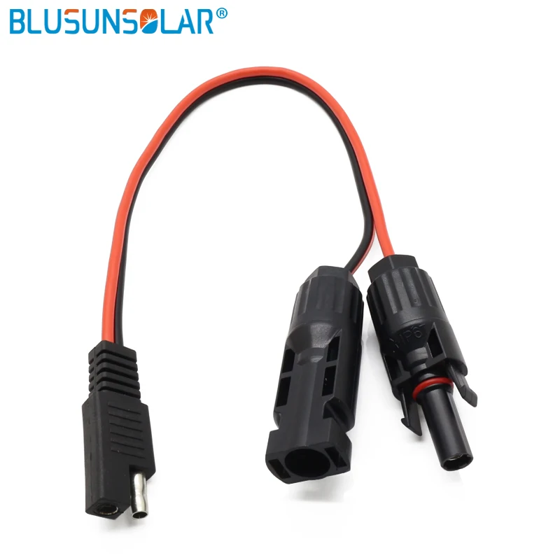 

10 piece/lot high performance SAE connector Battery 14AWG 12" DC Power MC4 Solar panel Trailer Plug Cable wire