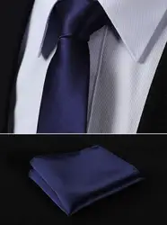 Tl201v5 чистый Темно-синие одноцветное 2.17 "100% шелк тканые тонкий Тощий Узкие Для мужчин галстук платок карман квадратных костюм комплект