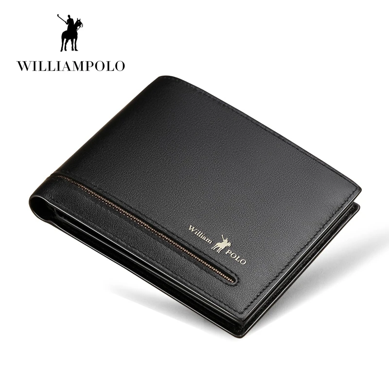

WILLIAMPOLO 2018 Fashion Short Wallet 100% Cow Leather Horizontal Design Cute Wallet POLO171331