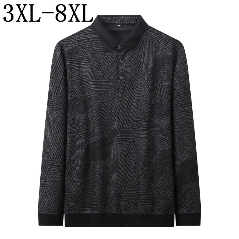 

Plus Size 6XL 7XL 8XL 2019 New Autumn Polo Shirt Men High Quality Business Male Polos Long Sleeve Classic Mens Polo Shirts