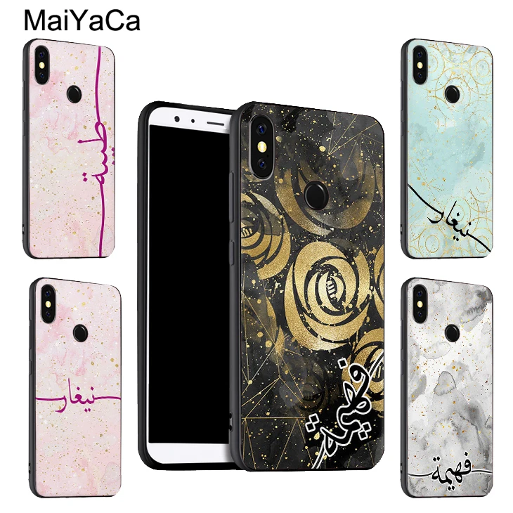 

MaiYaCa MARBLE CUSTOM NAME ARABIC Phone Case For Xiaomi Redmi 5 Plus S2 6A Note 5 Pro 7 5A 4X Mi 8 6X A2 6 9 Max 3 Mix 2s Coque
