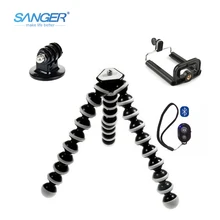 

SANGER SLR Action Camera Mobile Phone Octopus Tripod+Mount Adapter Stand+Clip Small/Medium/Large with Bluetooth Remote Control