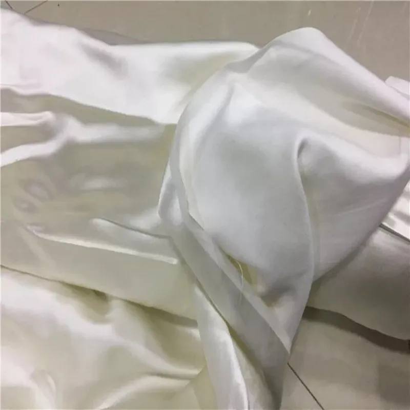 12 мм шелковый атлас Ткань шелк тутового шелкопряда натуральный белый цвет 52 gsm 55 ''ширина 50 метров маленький оптом