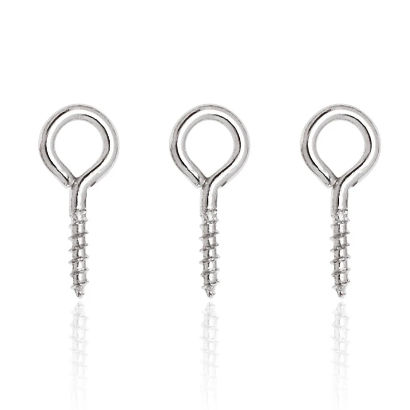 4*8 mm Jewelry Screw Eye Pins Findings For Pendant Top Drilled Nickle