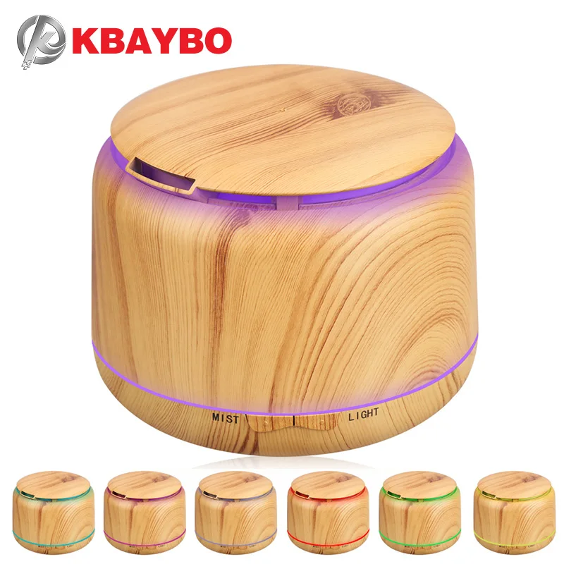 

300ml Ultrasonic Humidifier Aroma Essential Oil Diffuser Wood Grain Cool Mist Humidifier aromatherapy diffuser With 7 Color LED