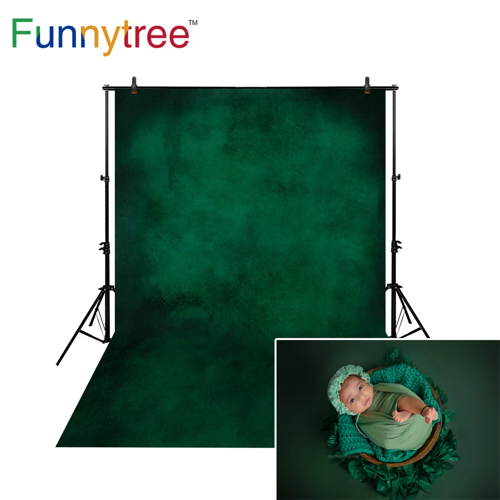 Тонкий виниловый тканевый фон для фотосъемки Funnytree темно-зеленый старый мастер