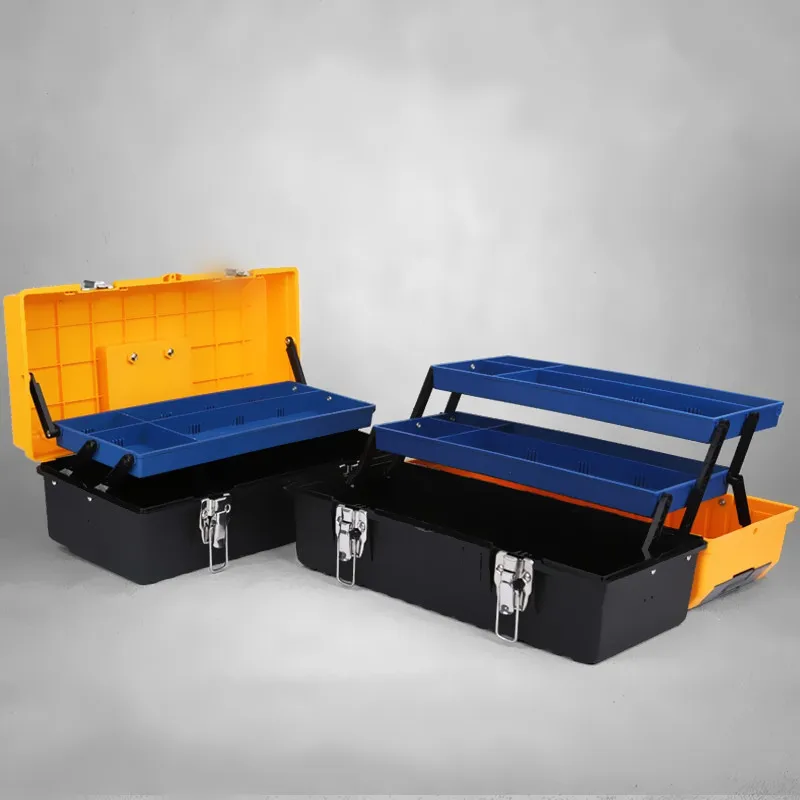 17 inch plastic toolbox with handle tray compartment storage Hammer Pliers Screwdriver hand tool box 42 * 20 * 17.5CM